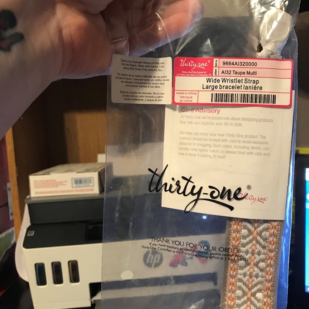 Wide Wristlet Strap - Taupe Multi